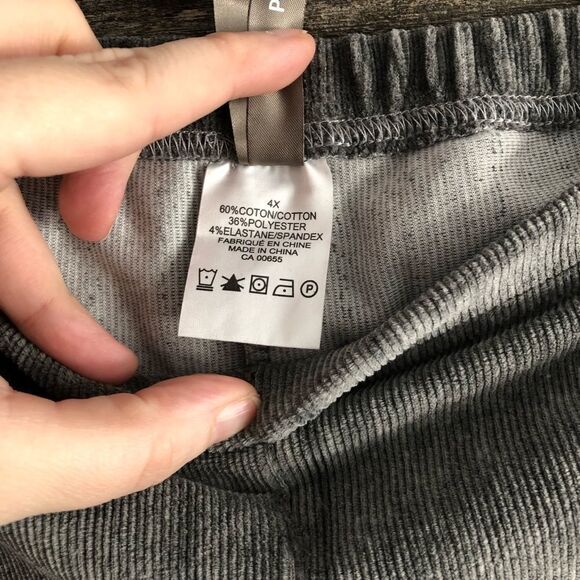 penningtons plus size 4X light grey soft velour leggings - Picture 5 of 5